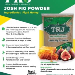 TRJ Homemade Naturals Fig Powder | 100% Pure & Natural | Rich in Fiber & Antioxidants | No Added Sugar | Supports Digestion & Heart Health | 100g Zip Pouch view 2